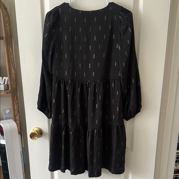 NEW Madewell Black Mini Dress with Gold Details - Picture 5 of 5
